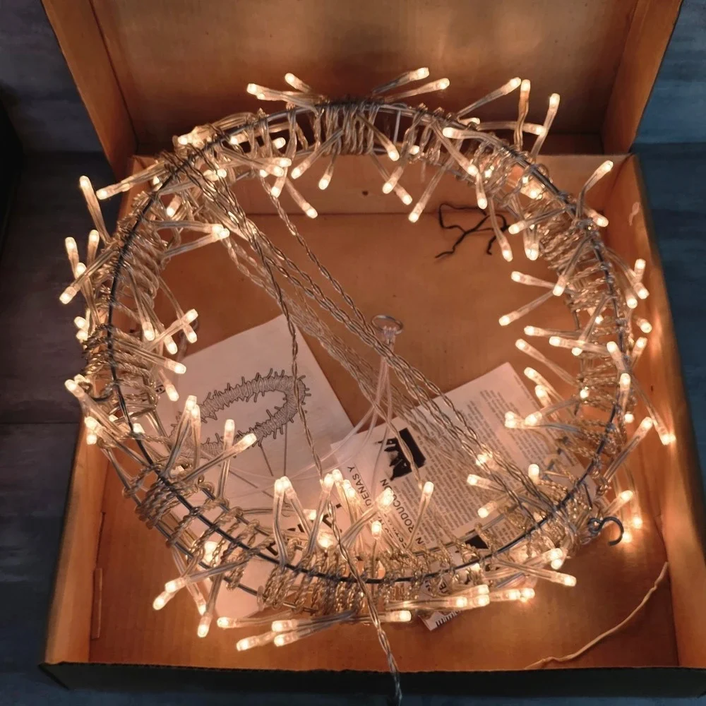 VTG Ikea Glansa Christmas Holiday Hanging Lights Wreath 300.775.16 16
